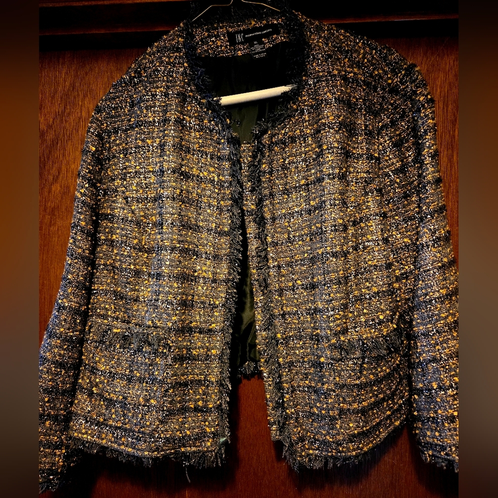 INC Black and Gold Tweed Blazer. Size XL